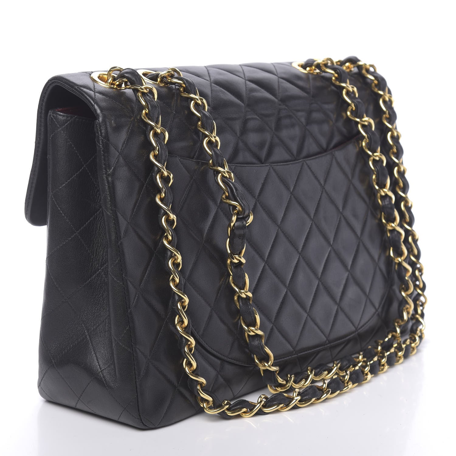 Chanel Lambskin Quilted XL Jumbo Single Flap Black 3 of 11
