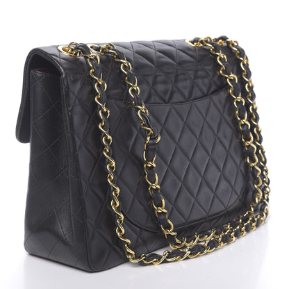 Chanel Lambskin Quilted XL Jumbo Single Flap Black 3 of 14