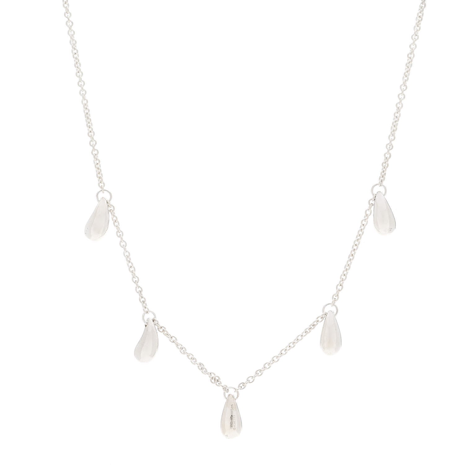 Tiffany Sterling Silver Elsa Peretti Teardrops Necklace 1 of 7