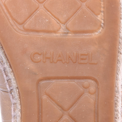 Chanel Lambskin CC Espadrilles 37 Beige Black 9 of 11