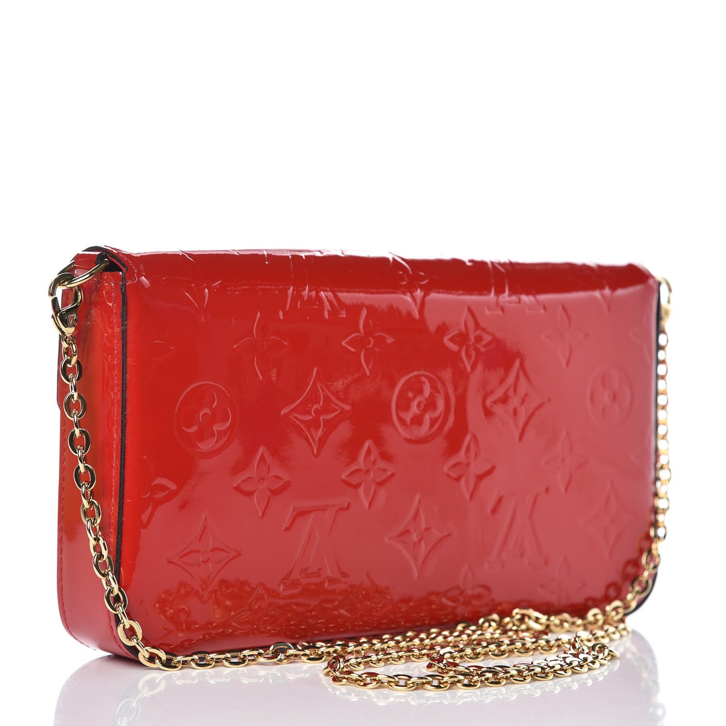 Vernis Felicie Pochette Chain Wallet Cherry