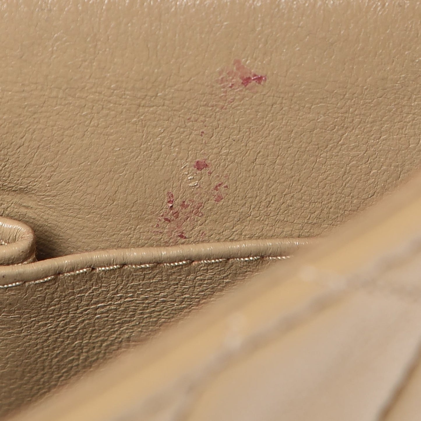 Lambskin Quilted Small Single Flap Beige