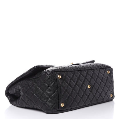 Chanel Calfskin Quilted XXL Travel Flap Bag Black 4 of 10