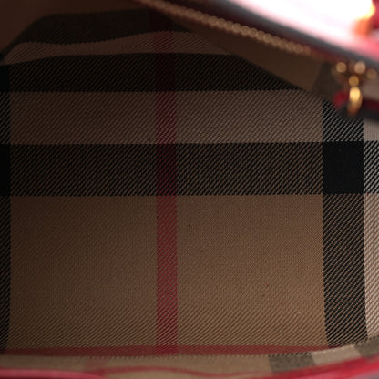 Burberry Soft Grain Calfskin Small Buckle Tote Parade Red 5 of 10