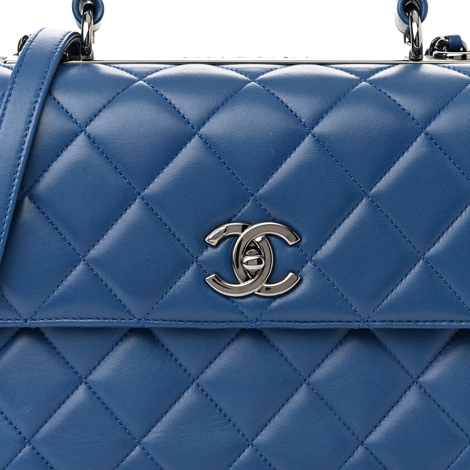 Chanel Lambskin Quilted Medium Trendy CC Flap Dual Handle Bag Blue 8 of 10
