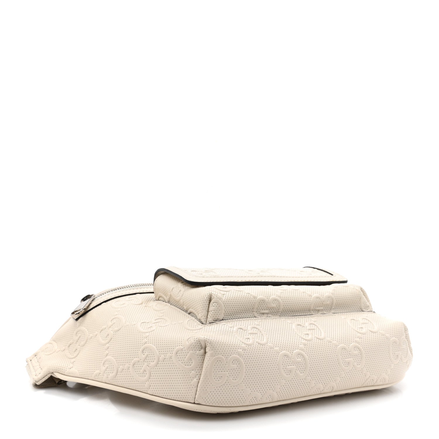 Gucci Calfskin GG Tennis Embossed Pocket Belt Bag Mystic White 4 of 15