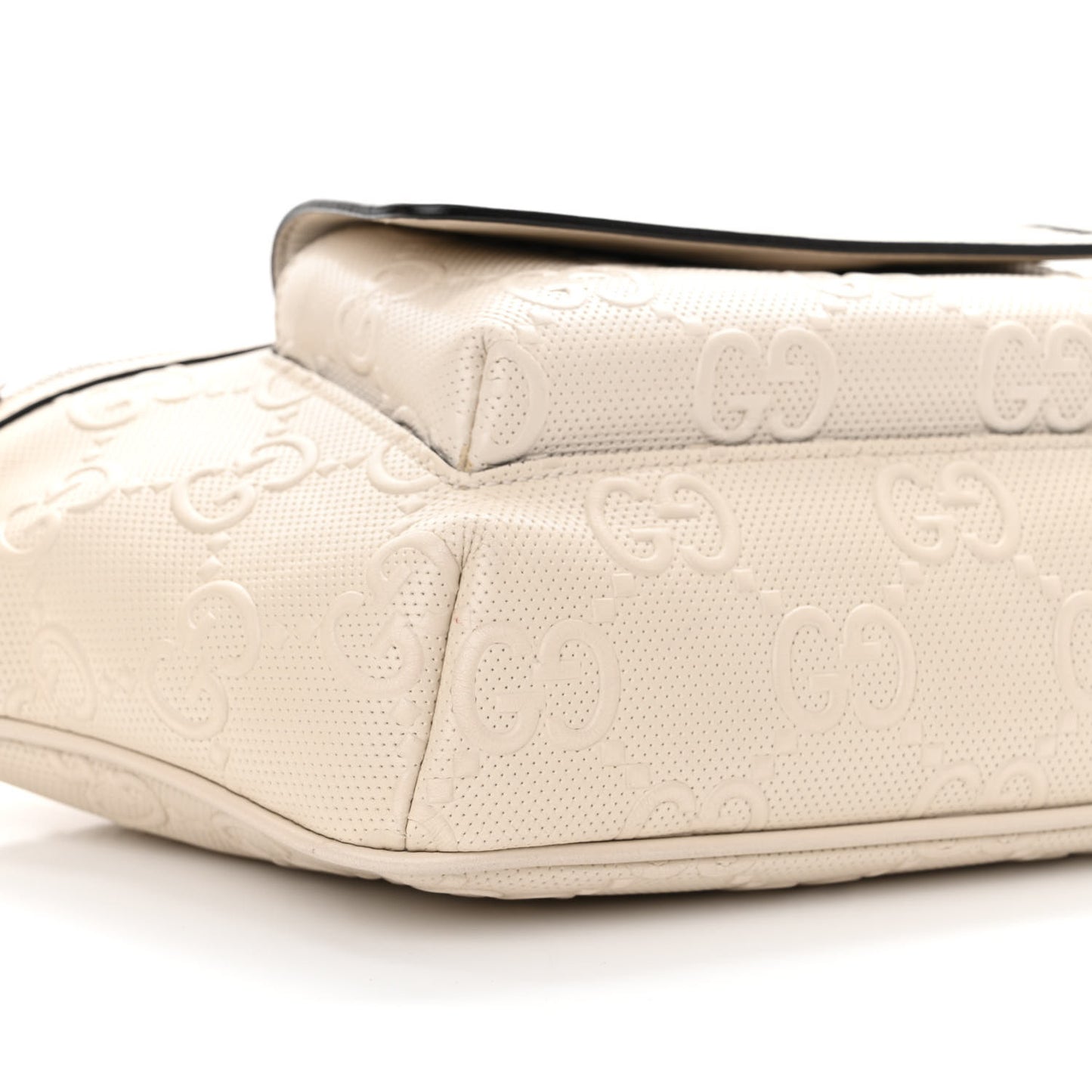 Calfskin GG Tennis Embossed Pocket Belt Bag Mystic White