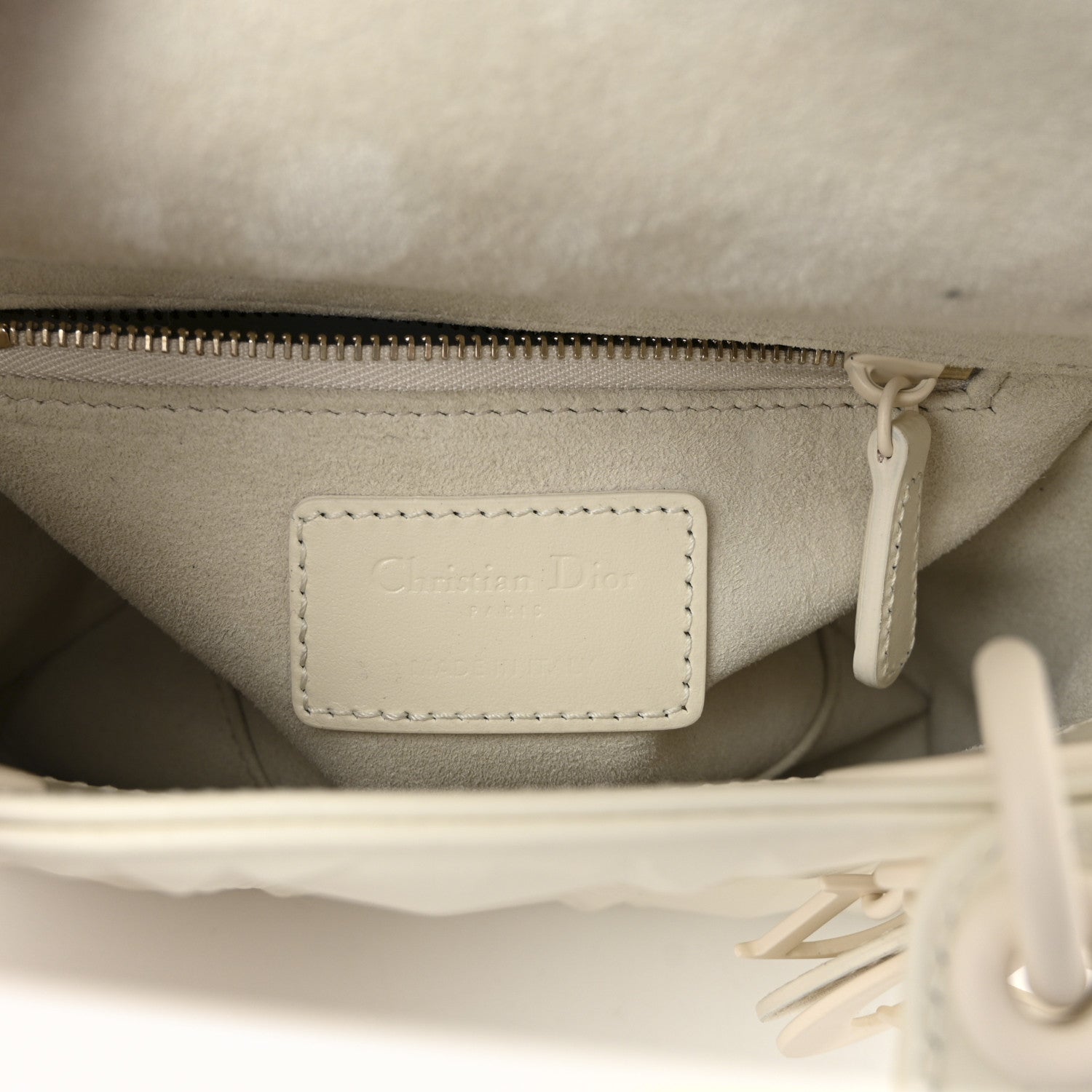 Christian Dior Calfskin Cannage Diamond Mini Lady Dior White 6 of 9
