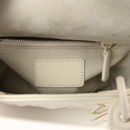 Christian Dior Calfskin Cannage Diamond Mini Lady Dior White 6 of 9