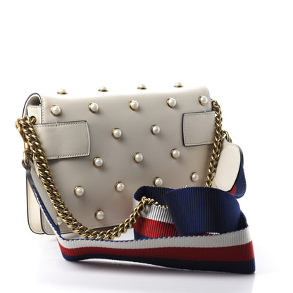 Gucci Nappa Pearl Studded Mini Queen Margaret Broadway Shoulder Bag Mystic White 3 of 11