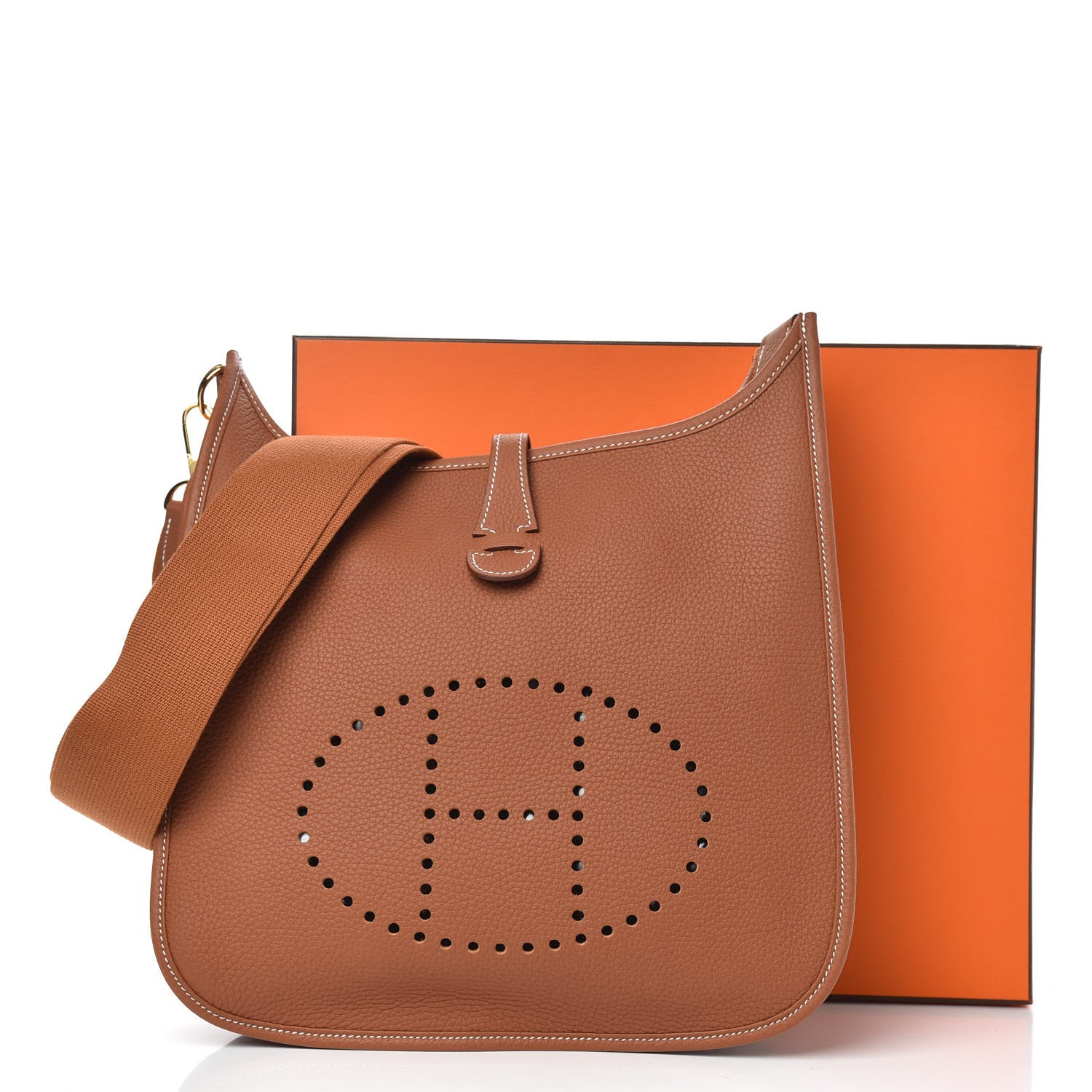 Hermes Taurillon Clemence Evelyne III PM Gold 10 of 10