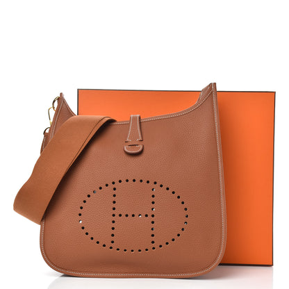 Hermes Taurillon Clemence Evelyne III PM Gold 10 of 10