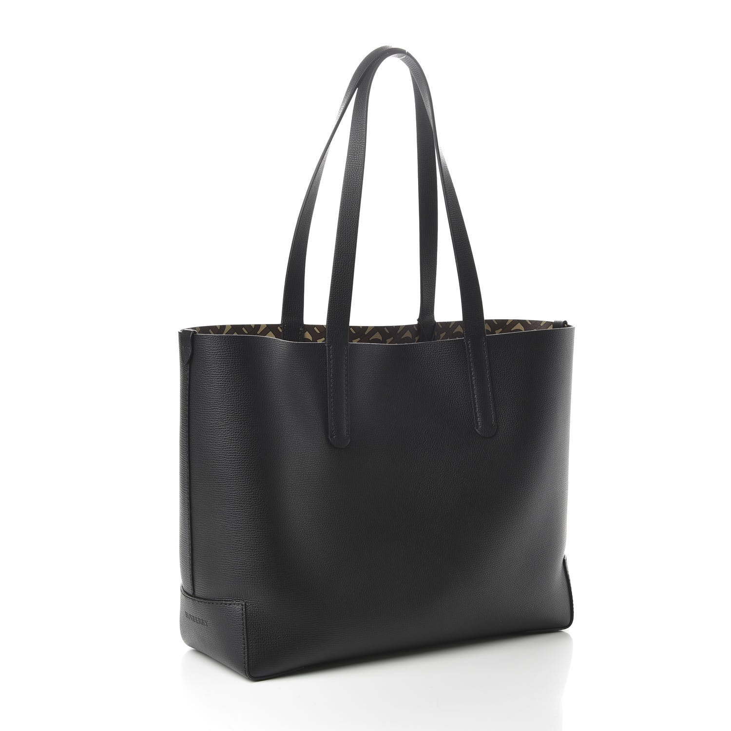Burberry Calfskin TB Motif Embossed Medium Tote Black 3 of 15