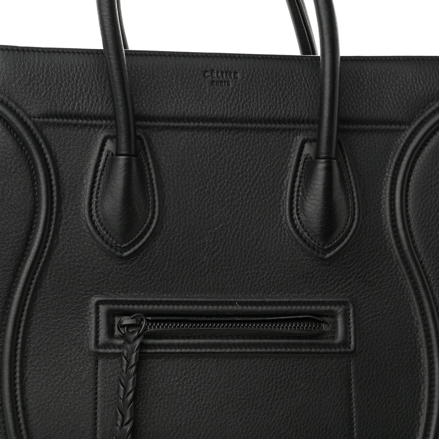 Grained Calfskin Medium Phantom Luggage Black