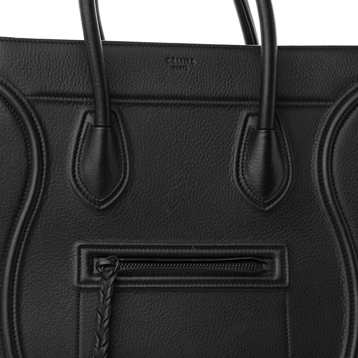 Celine Grained Calfskin Medium Phantom Luggage Black 8 of 10
