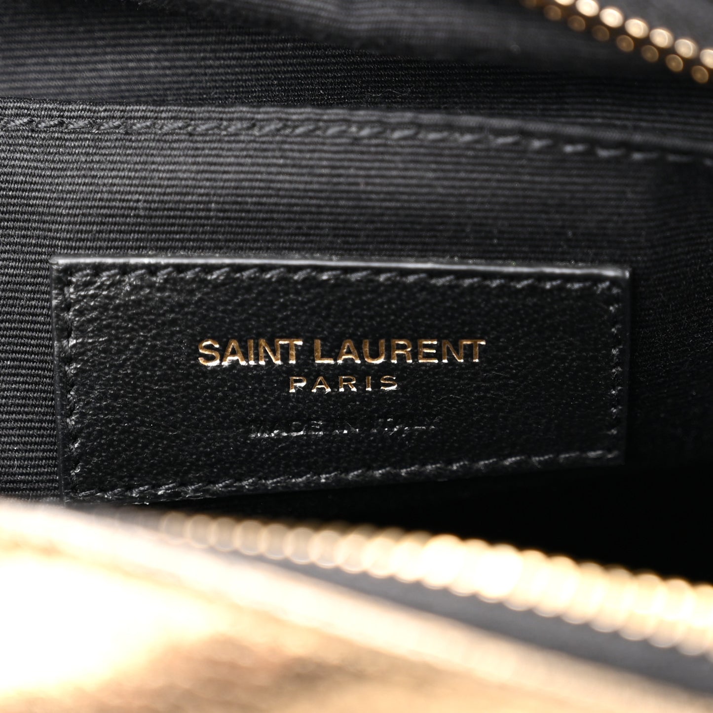 Calfskin Lame Monogram Small Lou Camera Bag Gold Olive