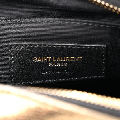 Saint Laurent Calfskin Lame Monogram Small Lou Camera Bag Gold Olive 6 of 9