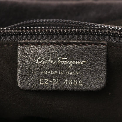 Salvatore Ferragamo SALVATORE FERRAGAMO Suede Stitched Hobo Brown 6 of 10