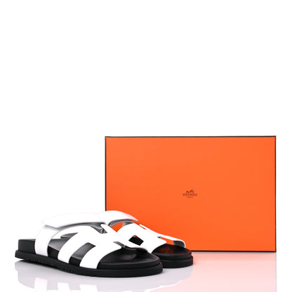 Hermes Calfskin Womens Chypre Sandals 40 White 8 of 8