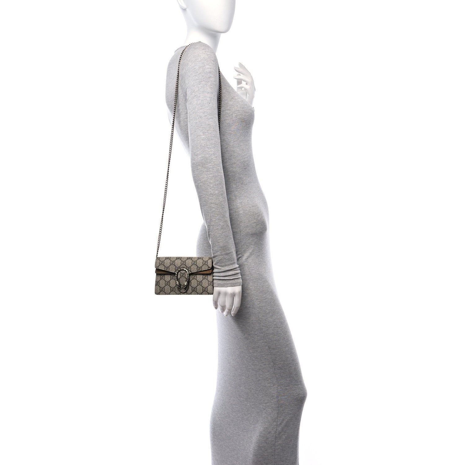 Gucci GG Supreme Monogram Super Mini Dionysus Shoulder Bag Taupe 2 of 12