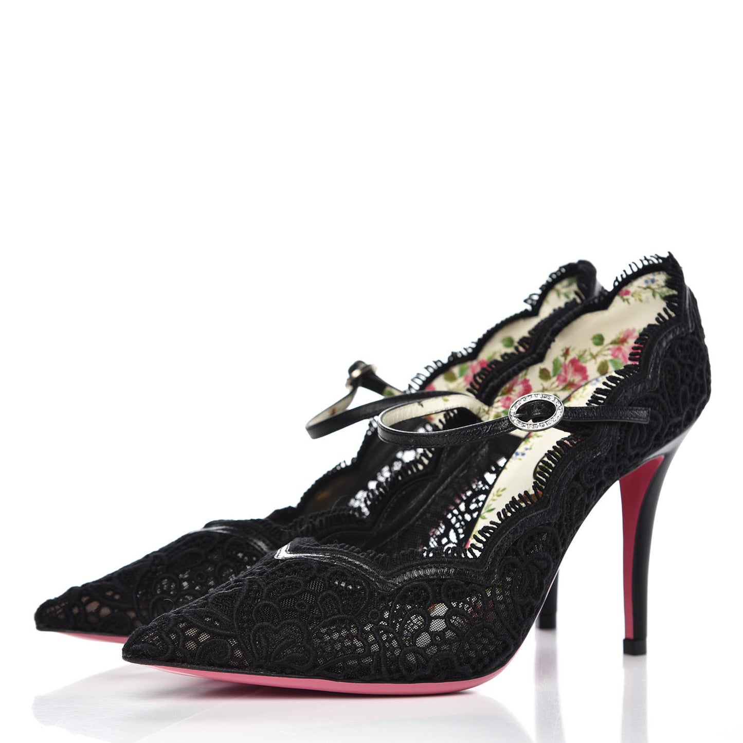 Lace Pizzo Venice Pumps 37 Black