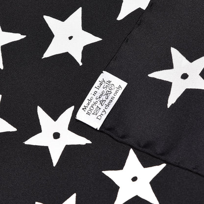 Christian Dior Silk Dior's Star Print Square Scarf Black 3 of 3