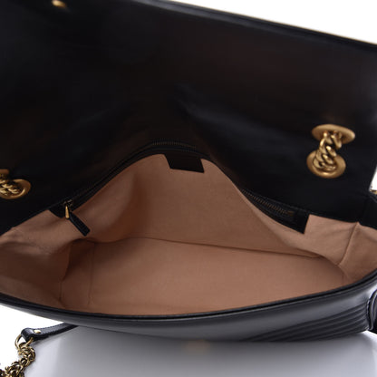 Gucci Calfskin Matelasse Large GG Marmont Shoulder Bag Black 6 of 11