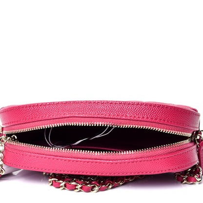 Chanel Caviar Quilted Camera Case Dark Pink 4 of 4