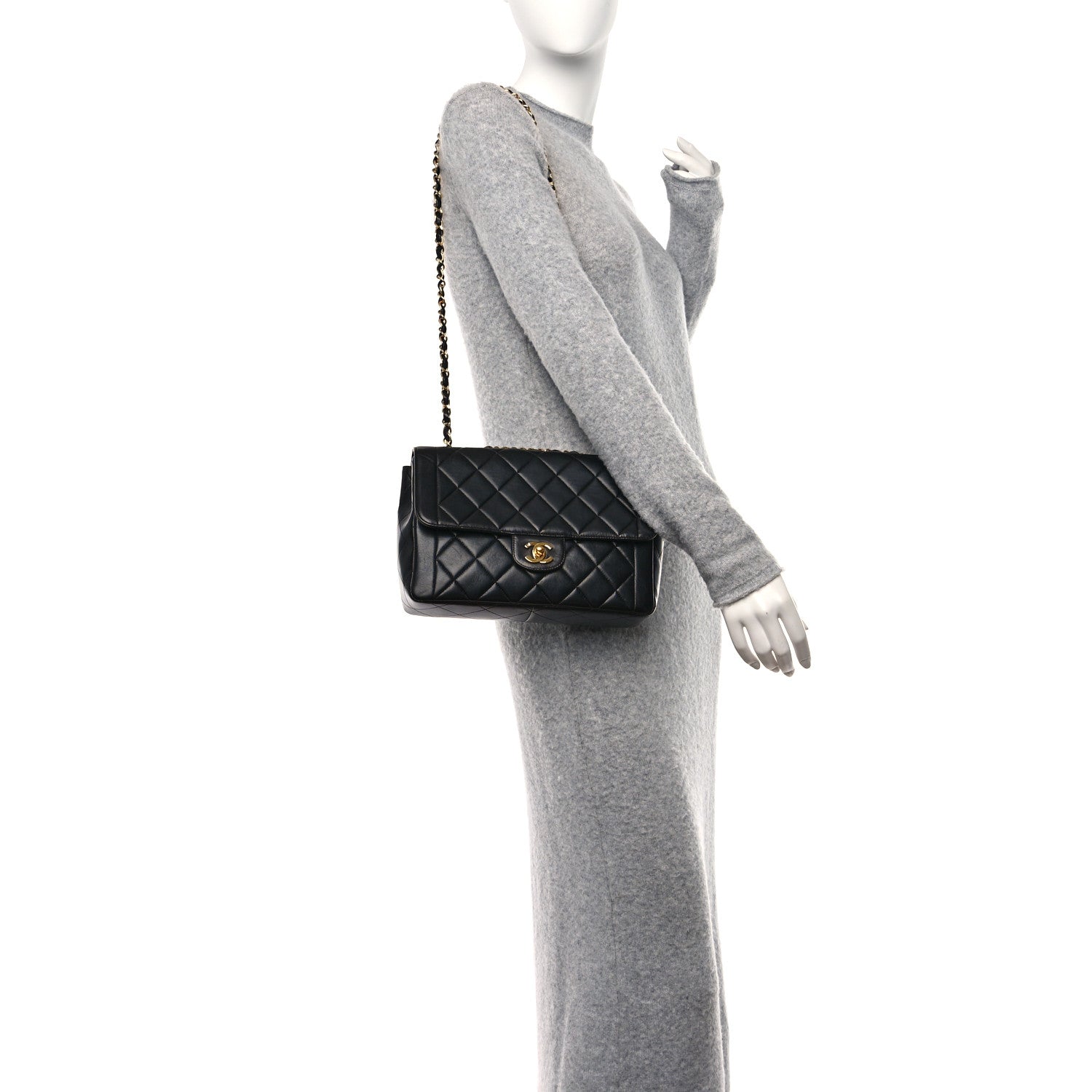 Chanel Lambskin Quilted Medium Single Flap Black 2 of 12