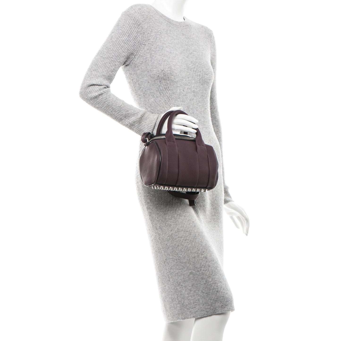 Pebbled Calfskin Mini Rockie Matte Oxblood