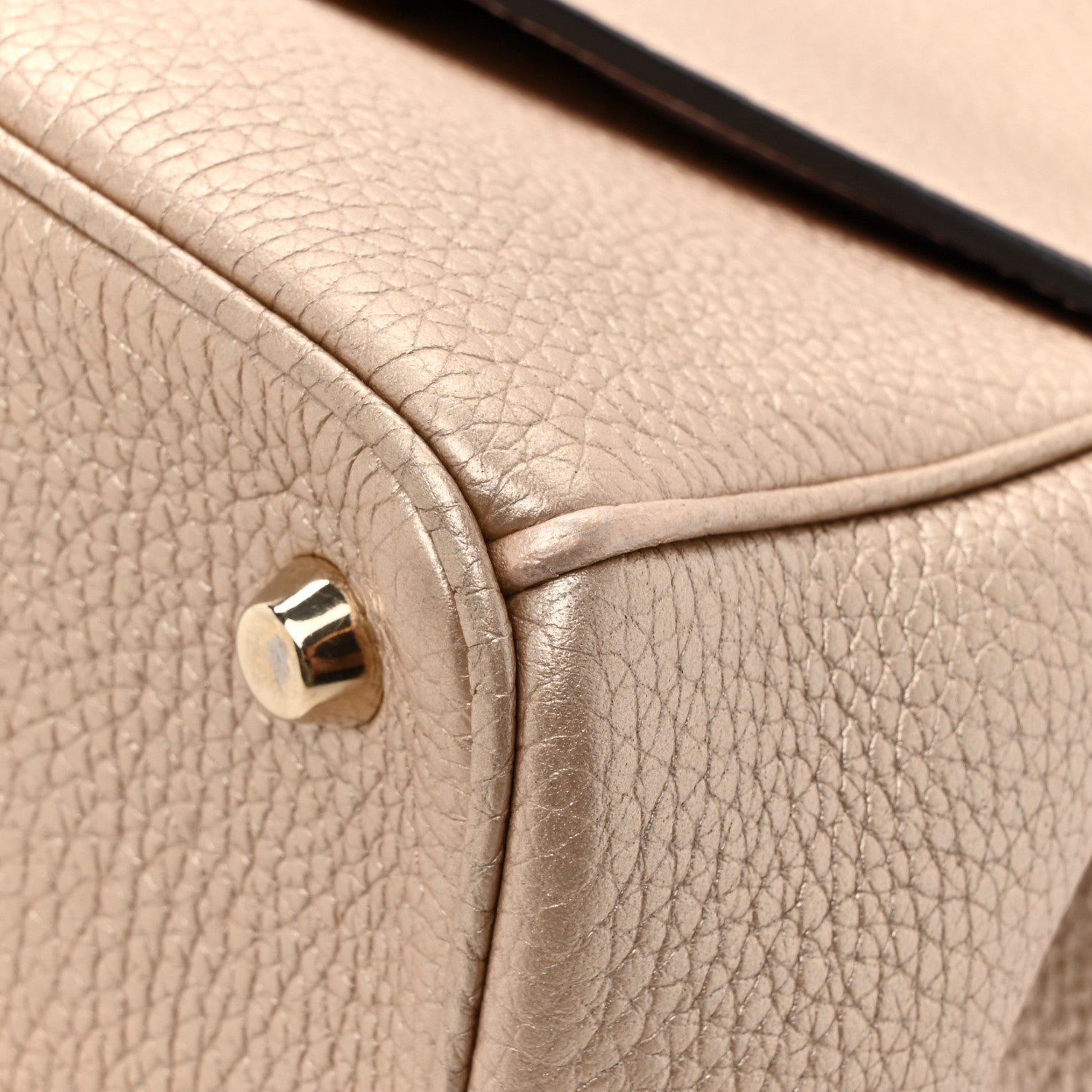 Christian Dior Metallic Bullcalf Small Be Dior Flap Pale Gold 18 of 19