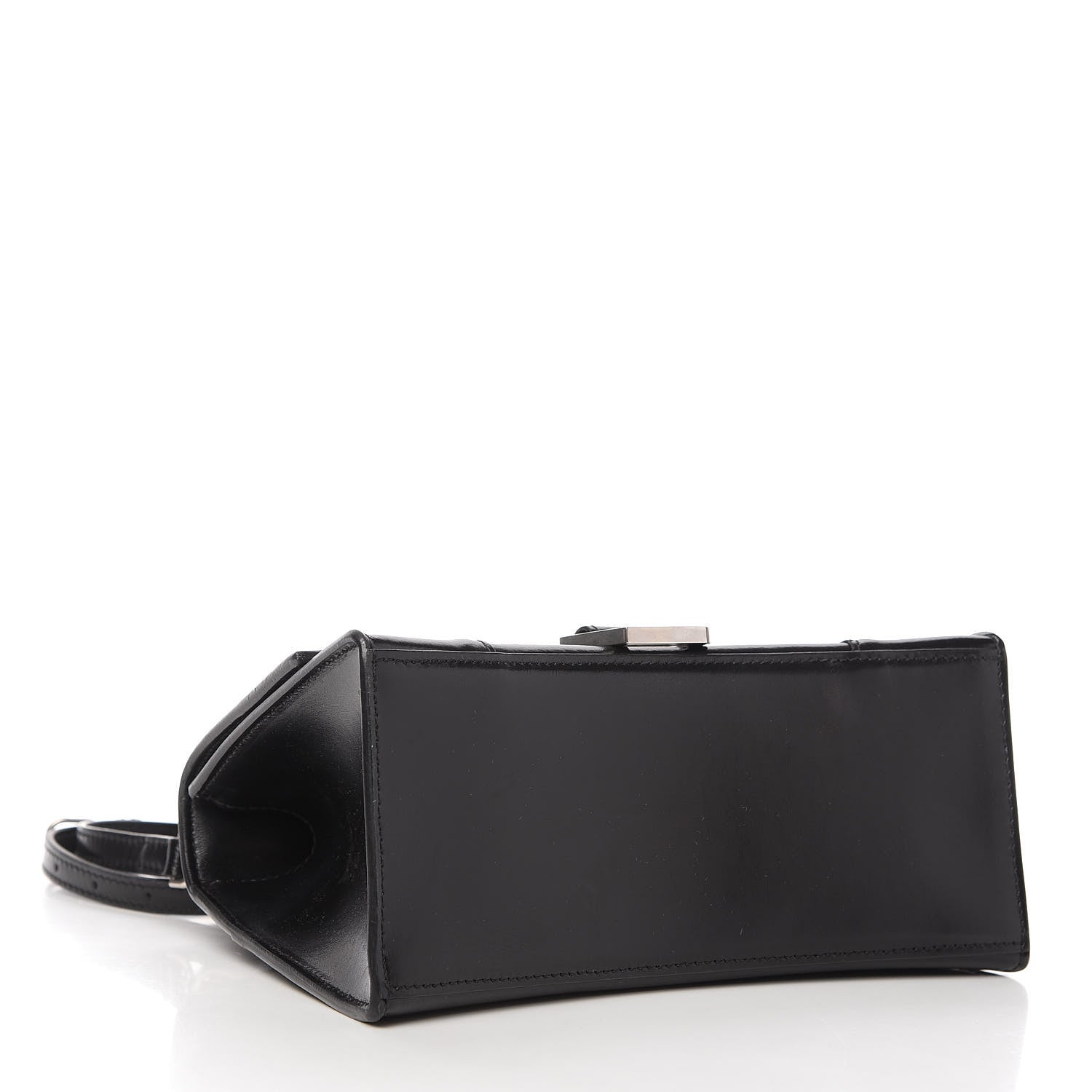 Balenciaga Shiny Box Calfskin Graffiti Logo Small Hourglass Top Handle Bag Black Silver 4 of 9