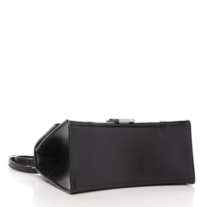 Balenciaga Shiny Box Calfskin Graffiti Logo Small Hourglass Top Handle Bag Black Silver 4 of 9