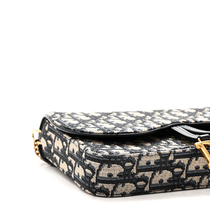 Christian Dior Oblique Saddle Chain Pouch  Blue 9 of 10
