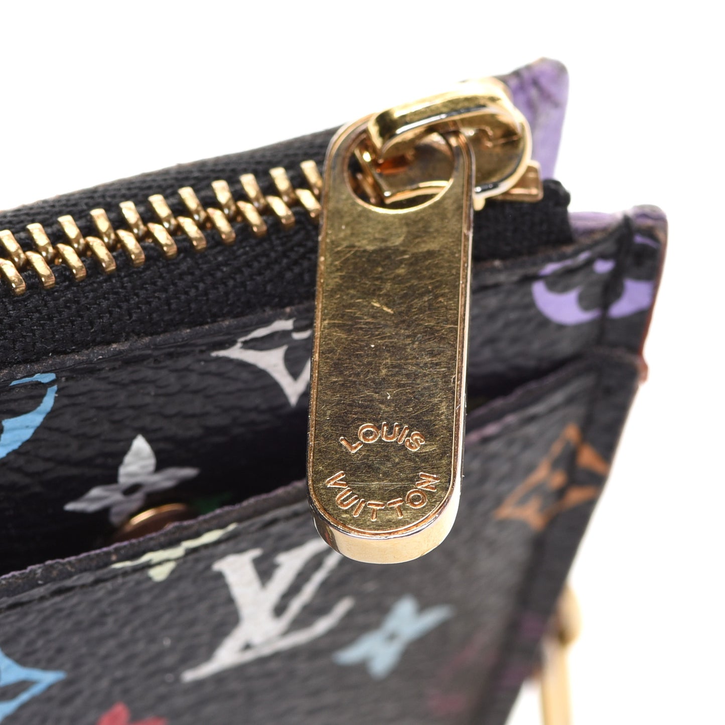 Monogram Multicolor Key Pouch Black Violet