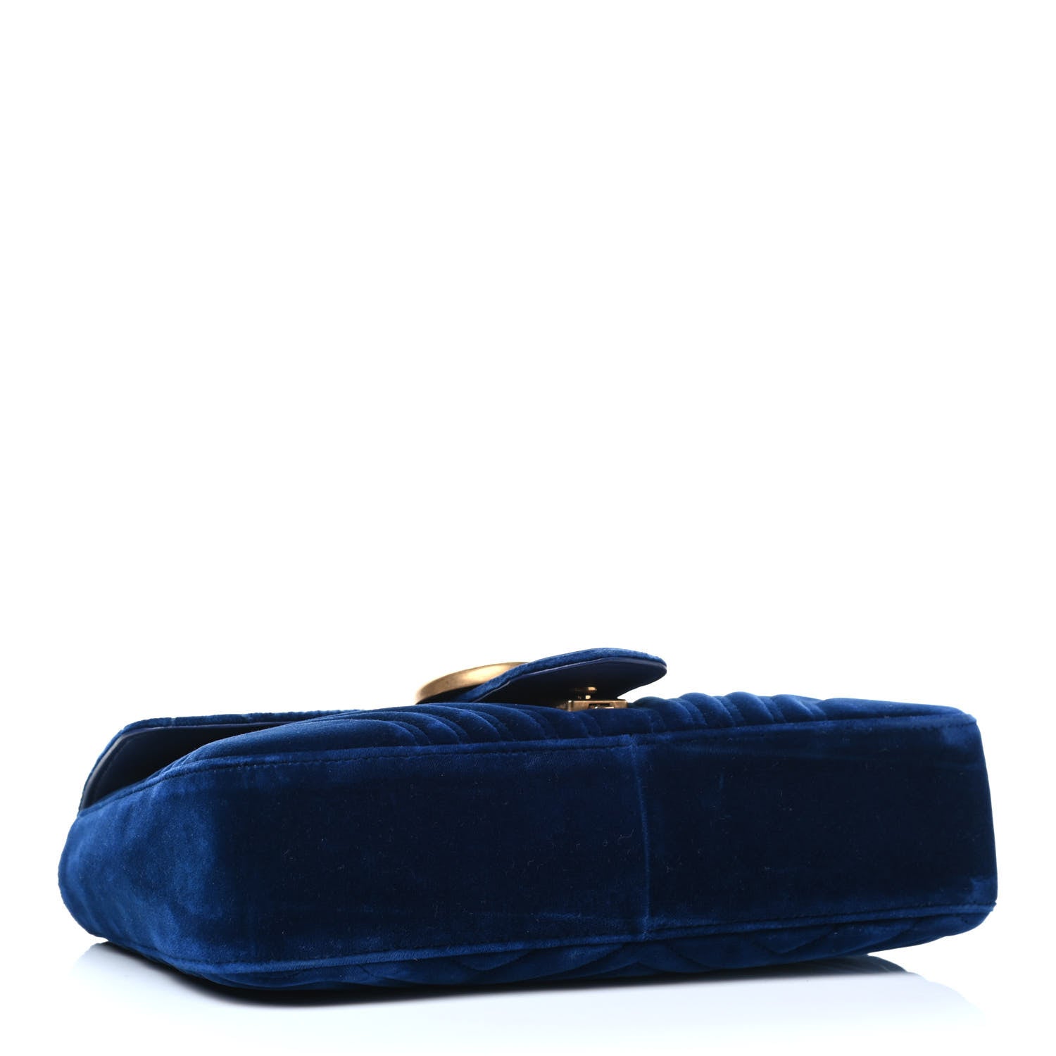 Gucci Velvet Matelasse Medium GG Marmont Shoulder Bag Cobalt Blue 3 of 4