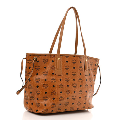MCM Visetos Medium Liz Reversible Shopper Tote Cognac 5 of 18