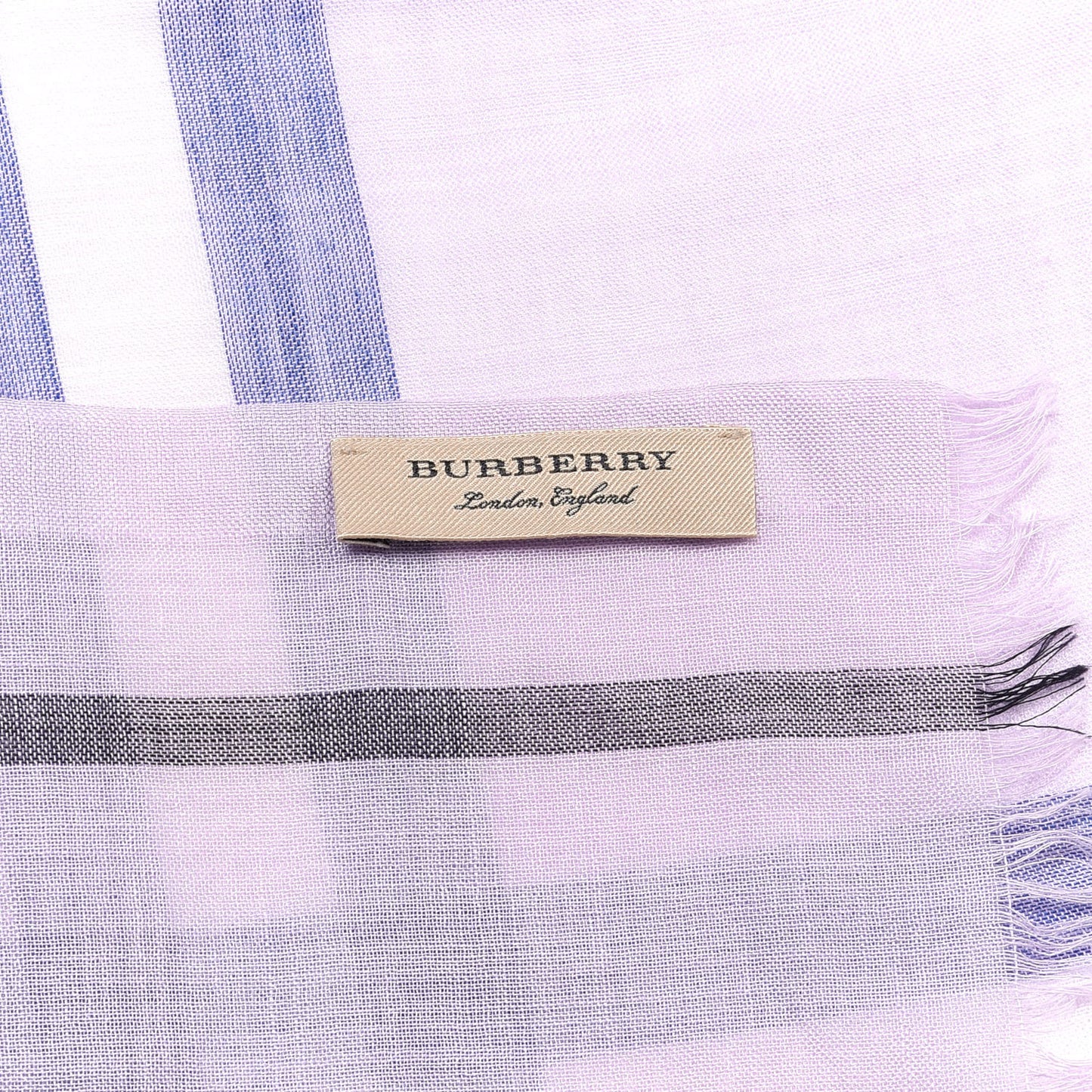 Wool Silk Gauze Giant Check Lightweight Scarf Pale Orchid