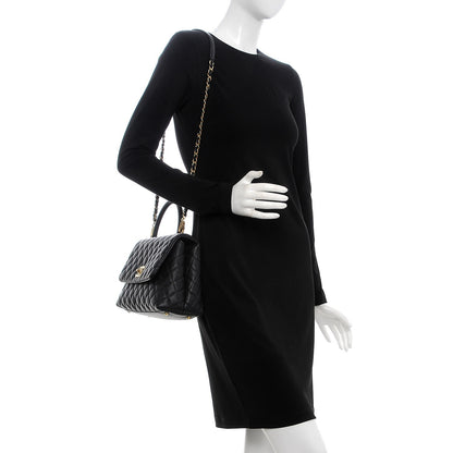 Chanel Caviar Quilted Small Coco Handle Flap Black 2 of 8