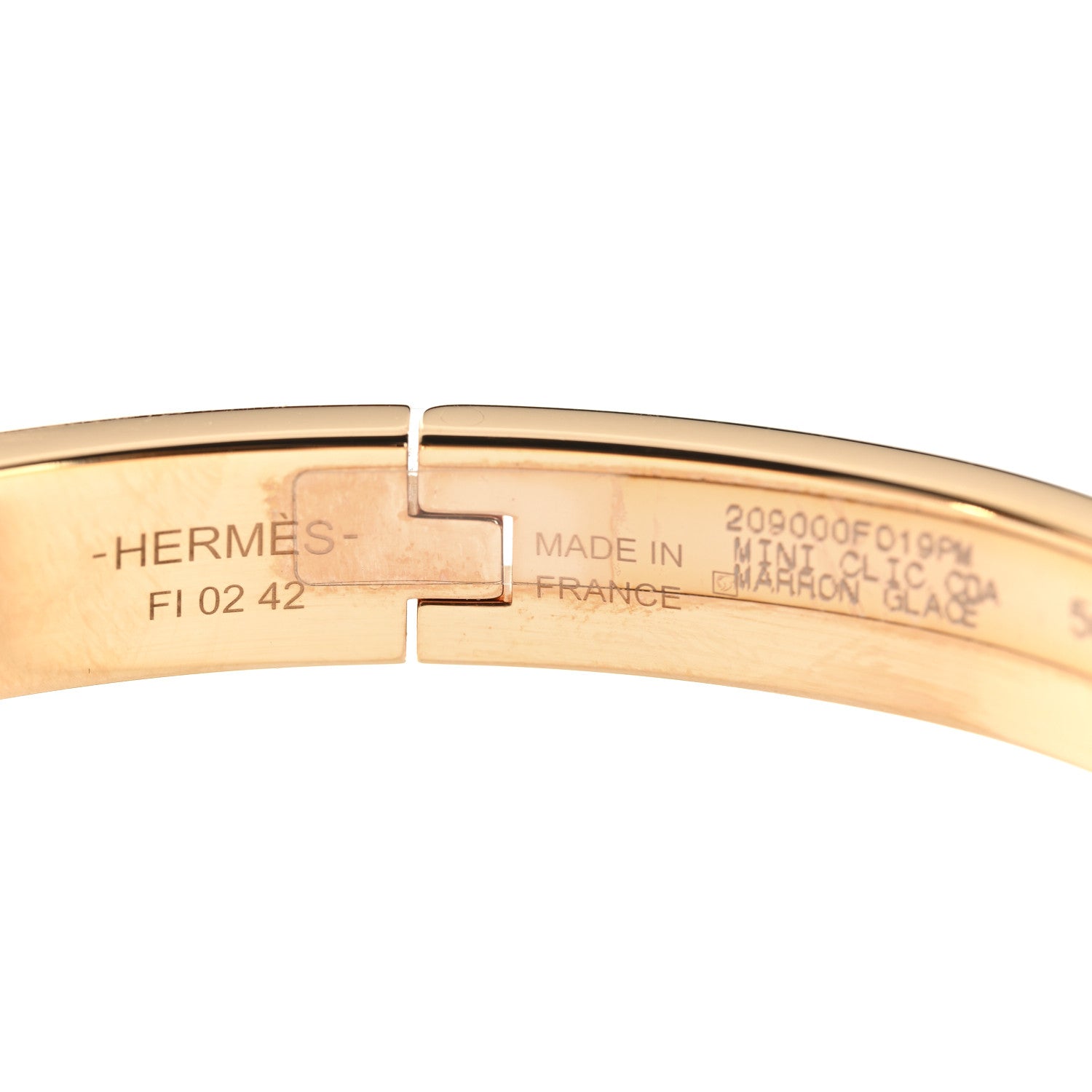 Hermes Enamel Mini Clic Chaine d'Ancre Bracelet GM Marron Glace 4 of 5