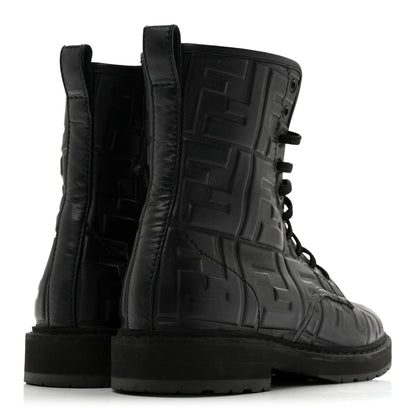 Fendi Nappa FF Embossed Womens Biker Boots 38.5 Black 5 of 11