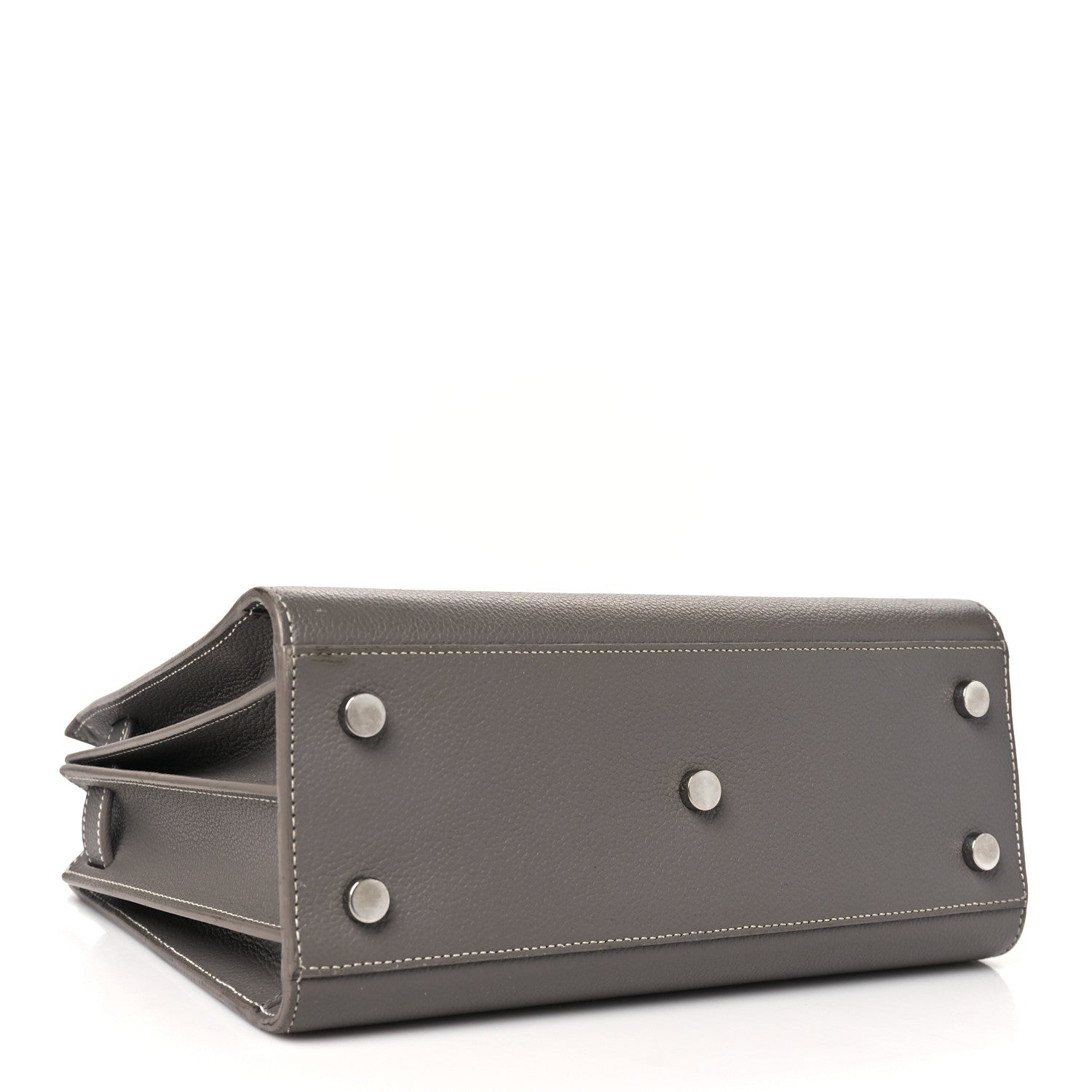 Saint Laurent Grained Calfskin Topstich Baby Sac De Jour Grey 5 of 15