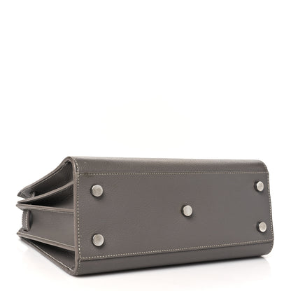 Saint Laurent Grained Calfskin Topstich Baby Sac De Jour Grey 5 of 15
