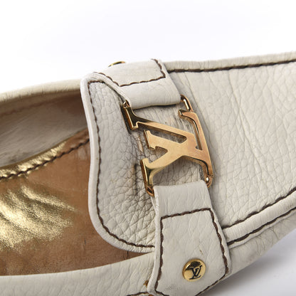 Louis Vuitton Grained Calfskin Oxford Loafers 38.5 White 11 of 19