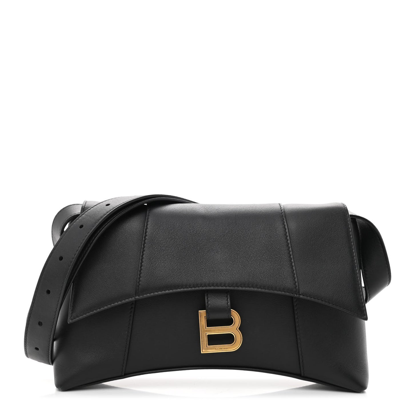 Semi Shiny Smooth Calfskin XS Downtown Shoulder Bag Black