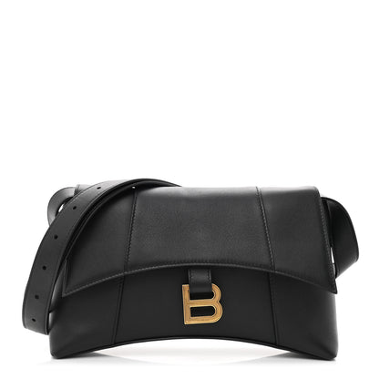 Balenciaga Semi Shiny Smooth Calfskin XS Downtown Shoulder Bag Black 1 of 15