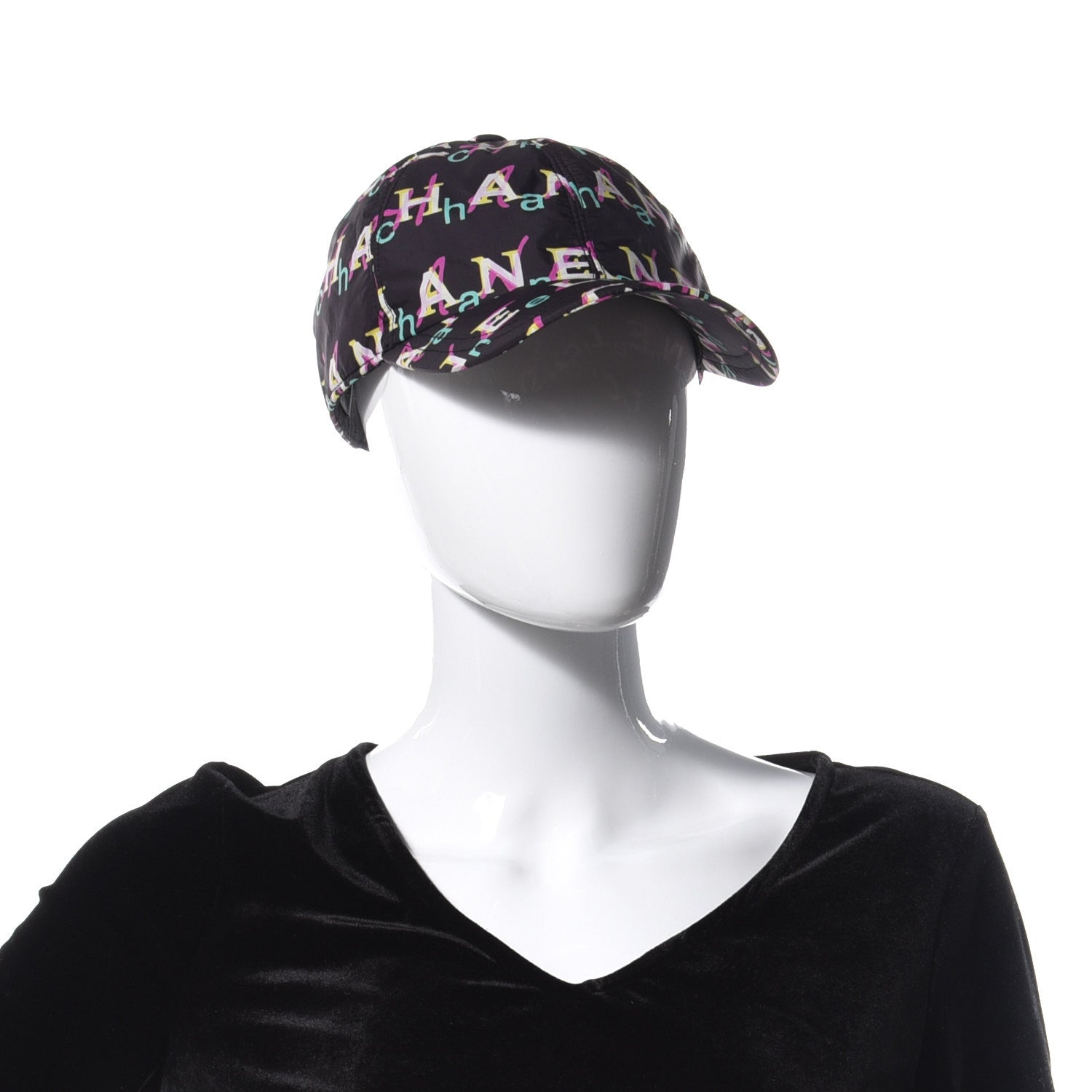 Chanel Nylon Logo Cap Hat Black 2 of 7