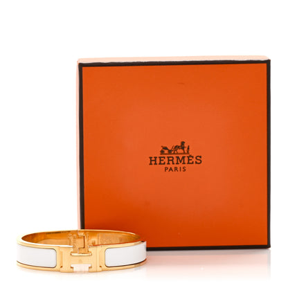 Hermes Enamel Narrow Clic Clac H Bracelet PM White 4 of 4