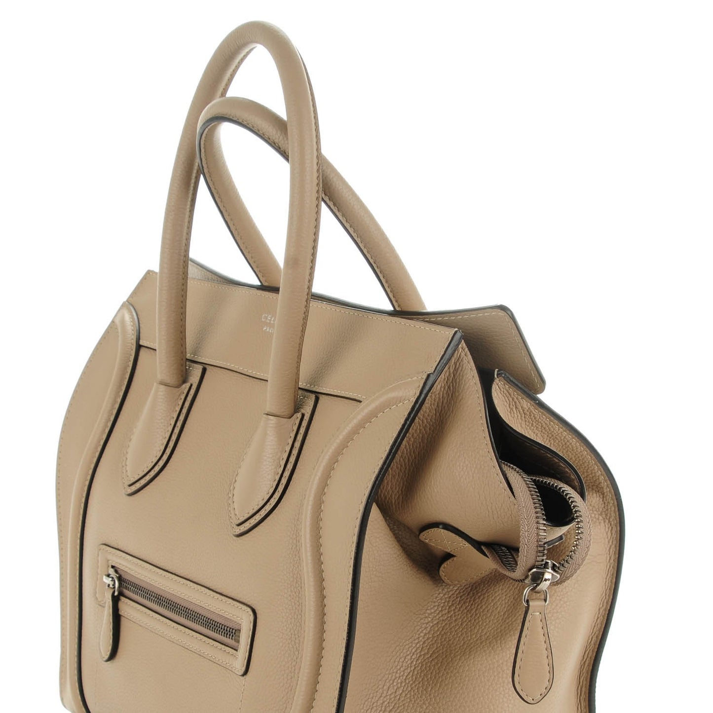 Drummed Calfskin Mini Luggage Dune