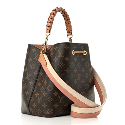 Louis Vuitton Monogram Braided Neonoe MM Peach Cream 3 of 11